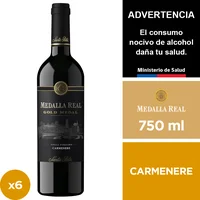 Vino Medalla Real Gold Carmenere 6 X 750 Ml.
