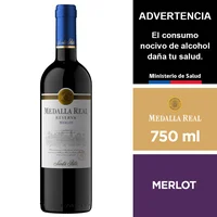 Vino Medalla Real Merlot 750 Ml.