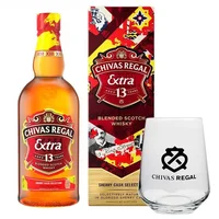 Whisky Chivas Regal Extra 13 años 750cc 40º + Vaso Vidrio Whisky Chivas Regal