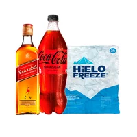 Whisky Johnnie Walker Etiqueta Roja 750cc + Coca Cola Zero 1.5l + Hielo 2kg