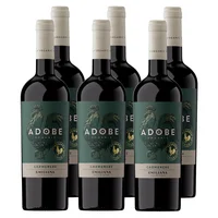 x6 Vino Adobe Reserva Carmenere 750ml ($3.690 c/u)
