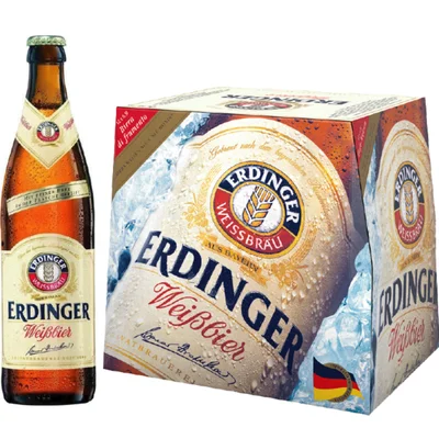 12x Cerveza Alemana Erdinger Weissbier 5,3˚ - Botella 500cc