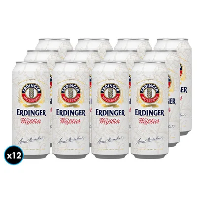 12x Cerveza Erdinger Weißbie Lata 500cc