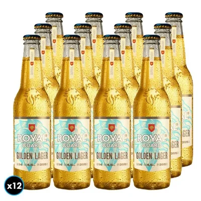 12x Cerveza Royal Guard Golden Lager en Botella 355cc