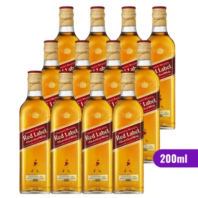 12x Petaca Whisky Johnnie Walker Red Label - 200ml