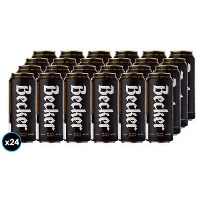 24x Cerveza Becker Black Lager en Lata 473cc