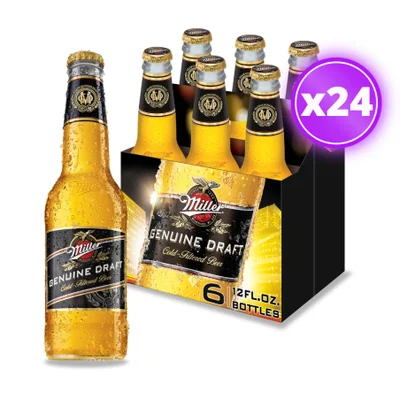 24x Cerveza Miller Genuine Draft - Botella 330cc