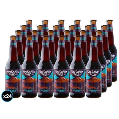 24x Cerveza Volcanes del Sur Bock Chocolate Naranja Botella 350cc