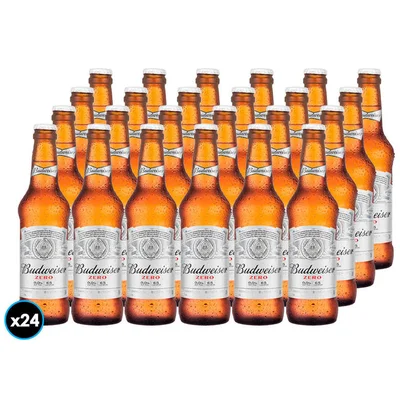 24x Cervezas Budweiser Zero en Botella 330cc
