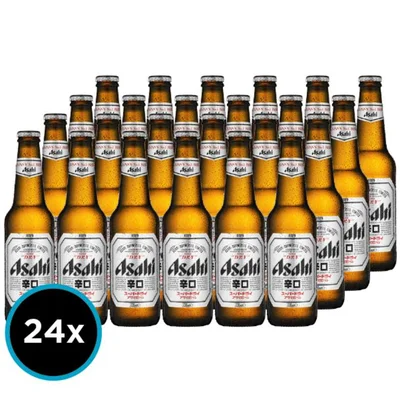 24x Cervezas Japonesa Asahi Super Dry Botella 330cc