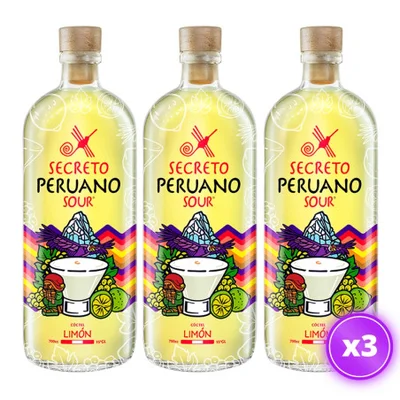 3x Cóctel Secreto Peruano Sour Limón - 1L