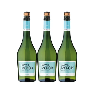 3x Espumante Undurraga Baron Lacroix Cepas 750cc