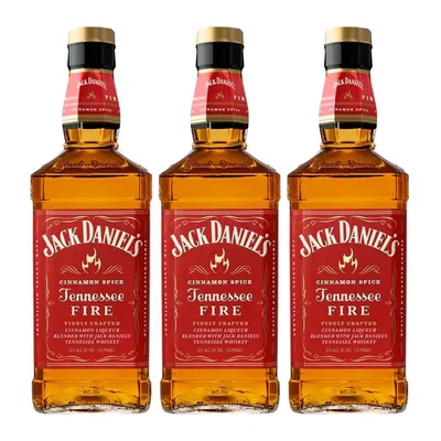 3x Whiskey Jack Daniels Fire de Tennessee 750cc