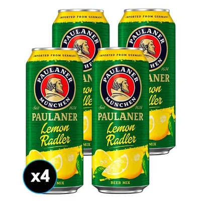 4x Cerveza Paulaner Lemon Radler Lata 500cc