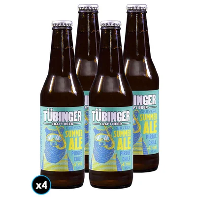 4x Cerveza Tubinger Summer Ale en Botella 330cc 4º alc.