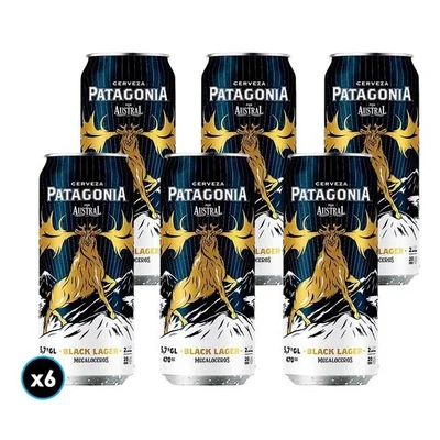 6x Cerveza Patagonia Black Lager 470cc