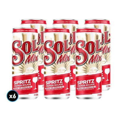 6x Cerveza Sol Mix Frutos Rojos 350cc 4,2°alc.
