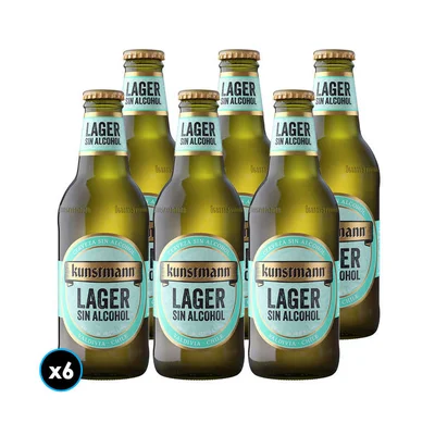 6x Cervezas Kunstmann Sin Alcohol en Botella 330cc