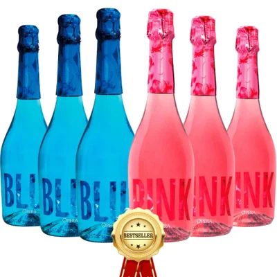 6x Espumante Opera Prima - Mix Pink + Blue - 750ml