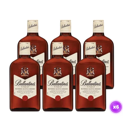 6x Petaca Whisky Ballantines Finest - 200ml