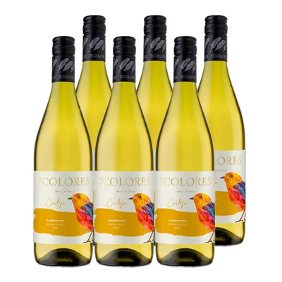 6x Vino 7 Colores Cortejo Chardonnay 13° 750cc