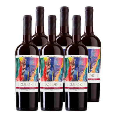6x Vino 7 Colores Reserva Cabernet Sauvignon - País 750cc