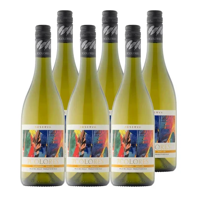 6x Vino 7 Colores Reserva Chardonnay - Semillón 750cc