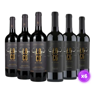 6x Vino Miguel Torres Loco de Piedra - Mix Cepas Tinto - 750ml
