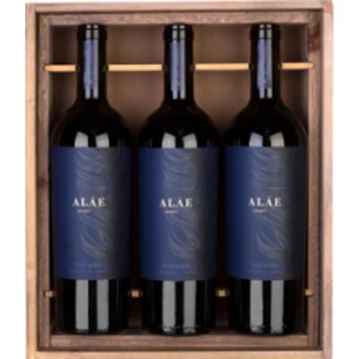 Alae Malbec en Caja de Madera - 3 Botellas Premium, Viña las Perdices Argentina (R)