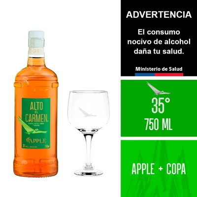 Alto Del Carmen Manzana 35° 750 Ml + Copa 653 Ml.