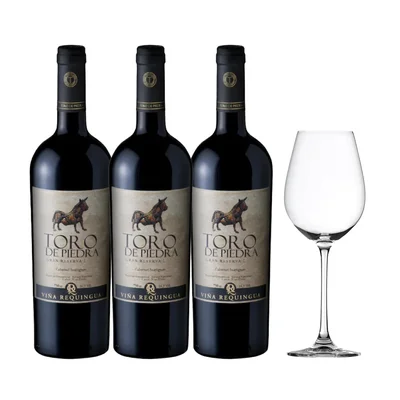 Arma tu Pack - 3x Vino Toro de Piedra Gran Reserva 750cc + Copa de Regalo