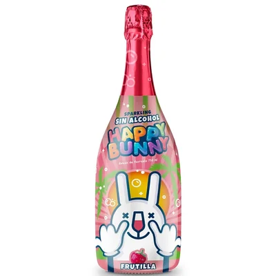 Bebida Espumosa Happy Bunny Sin Alcohol Frutilla 750cc