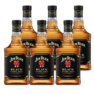 Bourbon Whiskey Jim Beam Black Botella 750cc X6