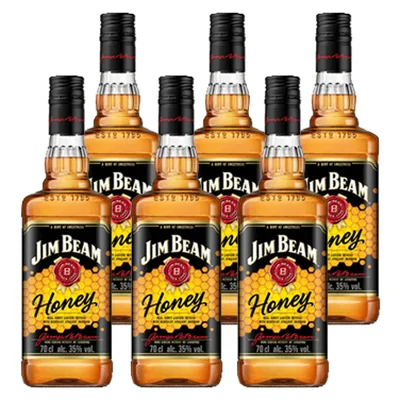 Bourbon Whiskey Jim Beam Honey Botella 700cc X6