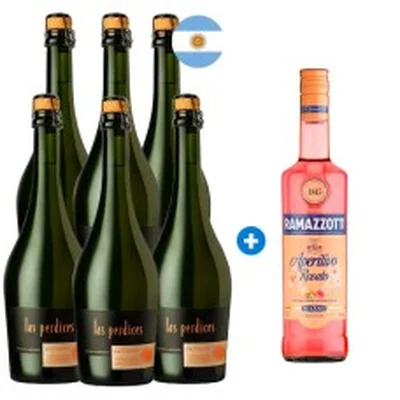 Caja 6 Espumantes Las Perdices Brut Nature, Método Tradicional, Argentino. (+ Ramazzoti de Regalo) Semanal