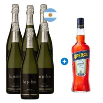 Caja 6 Espumantes Las Perdices Extra Brut Argentino (+ Aperol de Regalo) Semanal