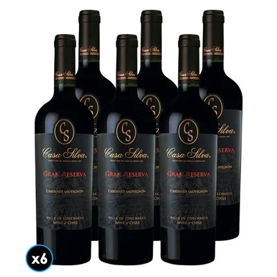 CAJA CASA SILVA GR (Cabernet Sauvignon): 6x Vino Casa Silva Gran Reserva Cabernet Sauvignon 750cc