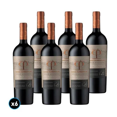 CAJA CASAS PATRONALES GR (Carmenere): 6x Vino Casas Patronales Gran Reserva Carmenere 750cc