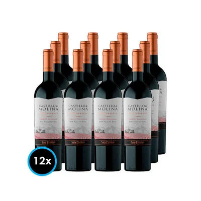 CAJA CASTILLO DE MOLINA CABERNET: 12x Vino Castillo de Molina Cabernet Sauvignon 750cc