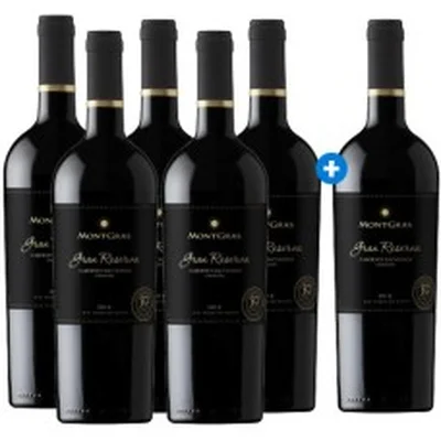 Caja de 6 MontGras Gran Reserva Etiqueta negra Cabernet Sauvignon - Carmenere (Pague 5 y Lleve 6) Semanal