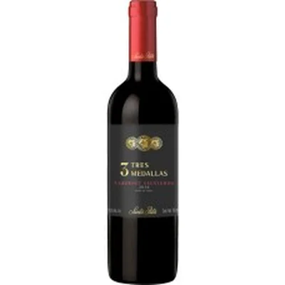 Caja de 6 unidades Santa Rita 3 Medallas Cabernet Sauvignon ($2.590 c/u)