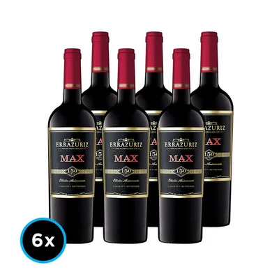 CAJA ERRAZURIZ MAX (Cabernet): 6x Vino Errazuriz Max Cabernet Sauvignon 750cc