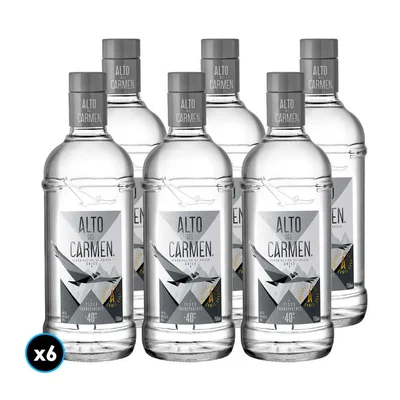 CAJA PISCO ALTO DEL CARMEN TRANSPARENTE: 6x Pisco Alto del Carmen Transparente 750cc 40º alc.