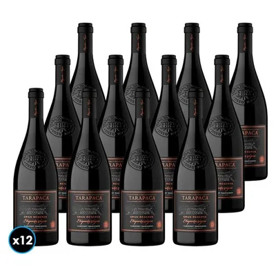 CAJA TARAPACÁ ETIQUETA NEGRA (Cabernet Sauvignon): 12x Vino Tarapacá Etiqueta Negra Cabernet Sauvignon 750cc