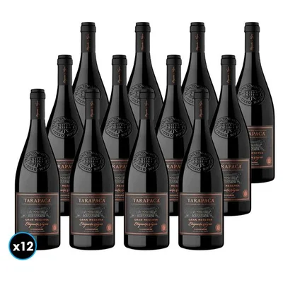 CAJA TARAPACÁ ETIQUETA NEGRA (Carmenere): 12x Vino Tarapacá Etiqueta Negra Carmenere 750cc