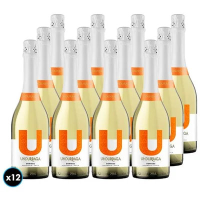 CAJA UNDURRAGA U DEMI SEC: 12x Espumante Undurraga U Demi Sec 750cc 12°alc.