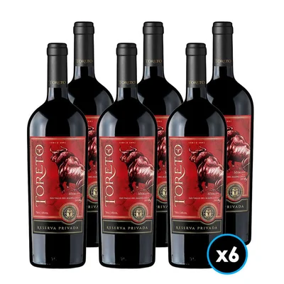 CAJA VINO TORETO RESERVA PRIVADA (MERLOT): 6x Vino Toreto Reserva Privada Merlot 750cc