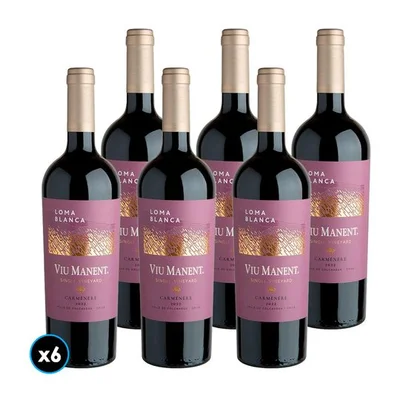 CAJA VIU MANENT SINGLE VINEYARD (Carmenere): 6x Vino Viu Manent Single Vineyard Loma Blanca Carmenere 750cc