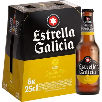 Cerveza Estrella Galicia Sin Gluten Cerveza Rubia 330cc x6