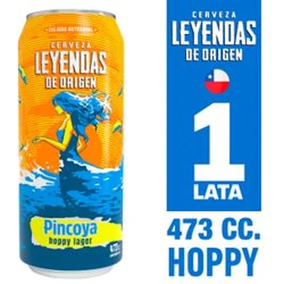 Cerveza Leyendas de Origen Pincoya Hoppy Lager 5.0° 473 cc